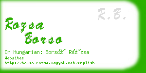 rozsa borso business card